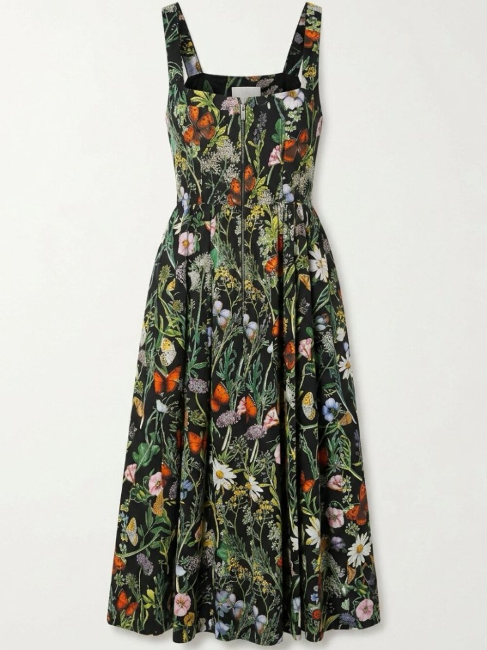 Avec Les Filles Floral Butterfly Smocked Midi Dress Estimated XS